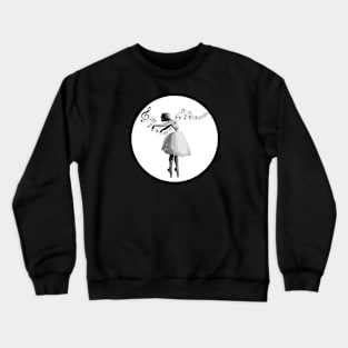 Ballerina Dancer, Black & White Crewneck Sweatshirt